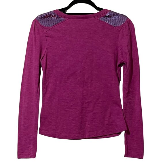 Disney Parks Size S Pink Long Sleeve Top With Sequins & Mickey Mouse Embroidery - Picture 4 of 10